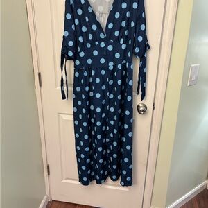 Navy Polka Dot Midi Dress size xxl